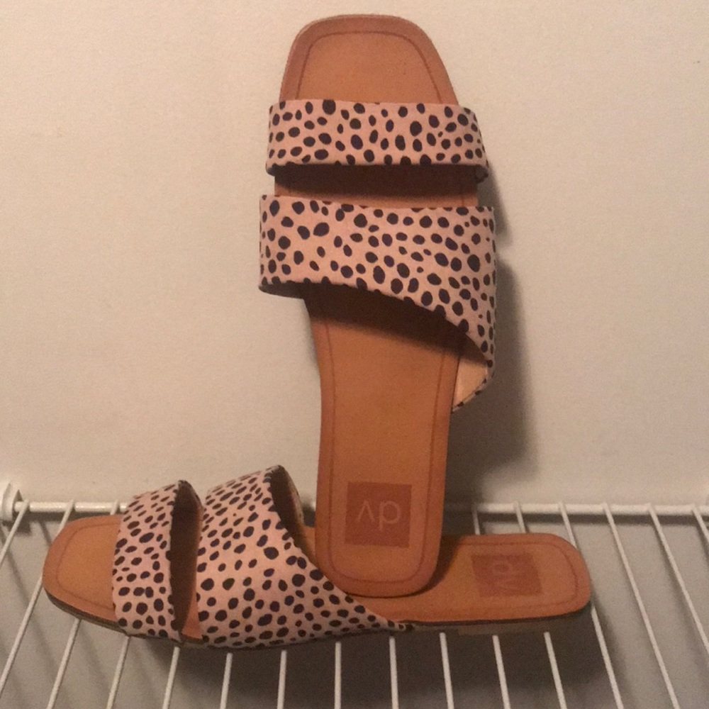 Animal print sandal slides